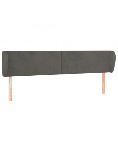 Testiera ad Orecchio Grigio Scuro 183x23x78/88 cm in Velluto