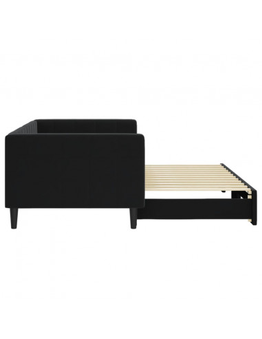 Divano Letto con Letto Estraibile Nero 90x200 cm in Velluto