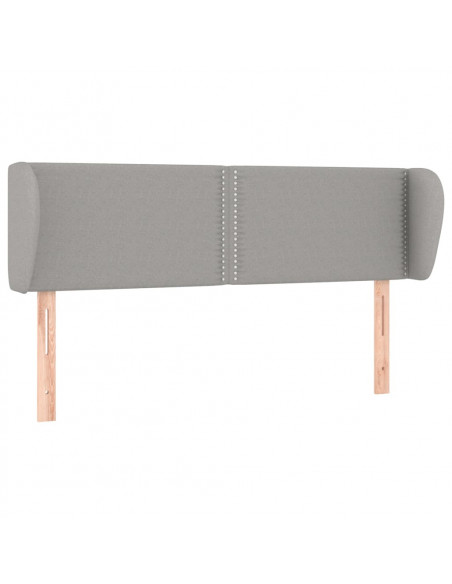 Testiera ad Orecchio Grigio Chiaro 147x23x78/88 cm in Tessuto