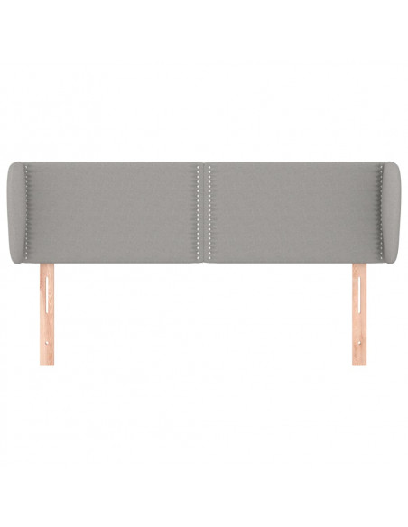 Testiera ad Orecchio Grigio Chiaro 147x23x78/88 cm in Tessuto