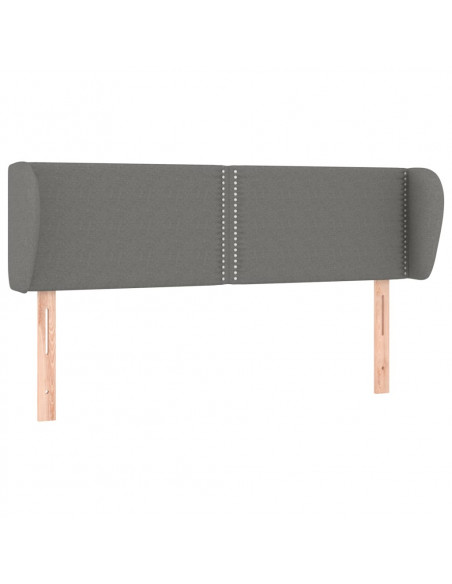 Testiera ad Orecchio Grigio Scuro 147x23x78/88 cm in Tessuto