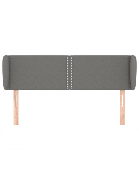 Testiera ad Orecchio Grigio Scuro 147x23x78/88 cm in Tessuto