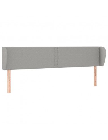 Testiera ad Orecchio Grigio Chiaro 203x23x78/88 cm in Tessuto