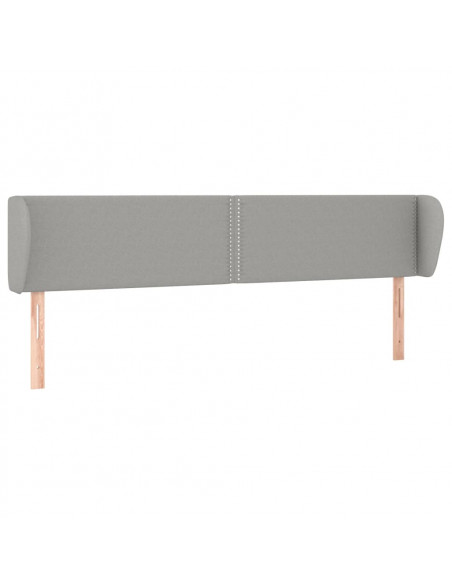 Testiera ad Orecchio Grigio Chiaro 203x23x78/88 cm in Tessuto