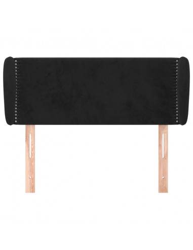 Testiera ad Orecchio Nera 83 x 23 x 78/88 cm in Velluto