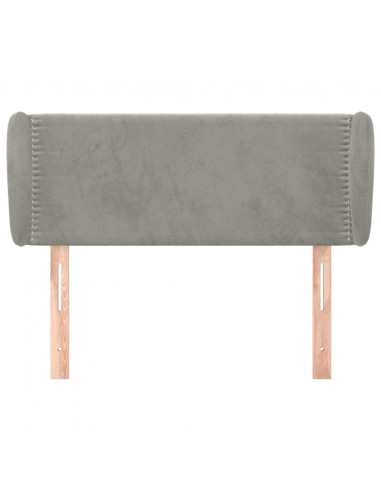 Testiera ad Orecchio Grigio Chiaro 93x23x78/88 cm in Velluto