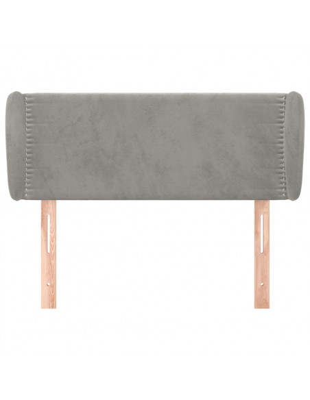 Testiera ad Orecchio Grigio Chiaro 93x23x78/88 cm in Velluto