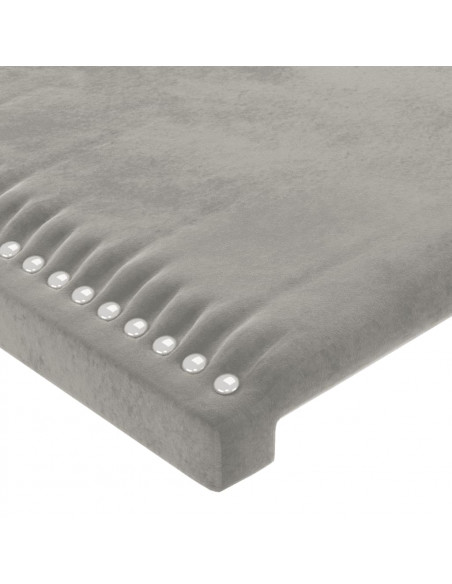 Testiera ad Orecchio Grigio Chiaro 93x23x78/88 cm in Velluto