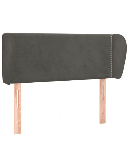 Testiera ad Orecchio Grigio Scuro 93x23x78/88 cm in Velluto