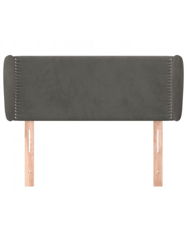 Testiera ad Orecchio Grigio Scuro 93x23x78/88 cm in Velluto