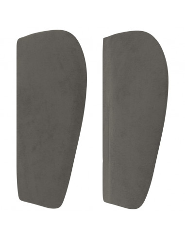 Testiera ad Orecchio Grigio Scuro 93x23x78/88 cm in Velluto