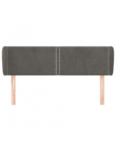 Testiera ad Orecchio Grigio Scuro 147x23x78/88 cm in Velluto