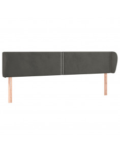 Testiera ad Orecchio Grigio Scuro 203x23x78/88 cm in Velluto 2