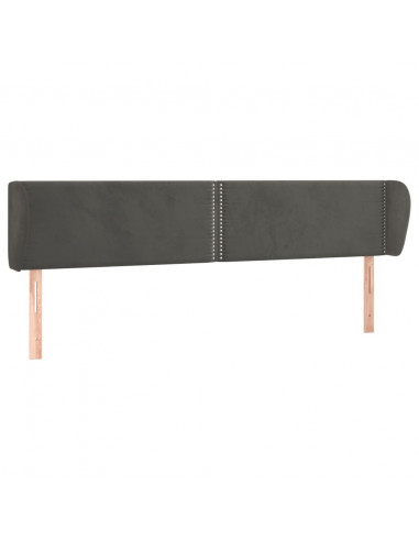 Testiera ad Orecchio Grigio Scuro 203x23x78/88 cm in Velluto