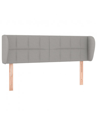 Testiera ad Orecchio Grigio Chiaro 147x23x78/88 cm in Tessuto