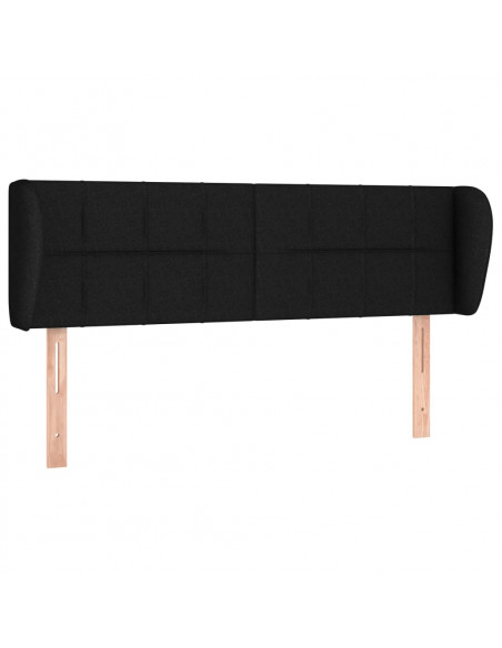Testiera ad Orecchio Nera 147x23x78/88 cm in Tessuto