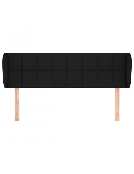 Testiera ad Orecchio Nera 147x23x78/88 cm in Tessuto