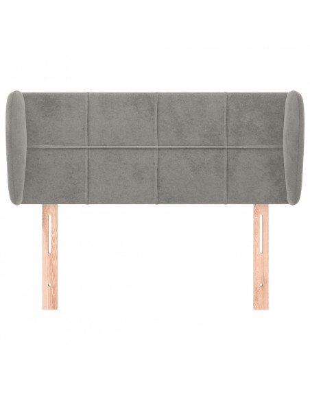 Testiera ad Orecchio Grigio Chiaro 83x23x78/88 cm in Velluto