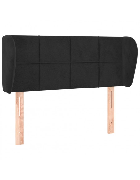 Testiera ad Orecchio Nera 83 x 23 x 78/88 cm in Velluto
