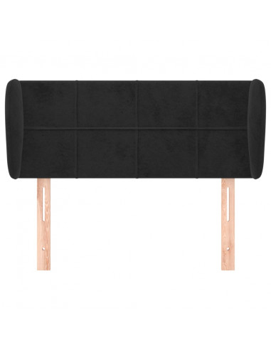 Testiera ad Orecchio Nera 83 x 23 x 78/88 cm in Velluto