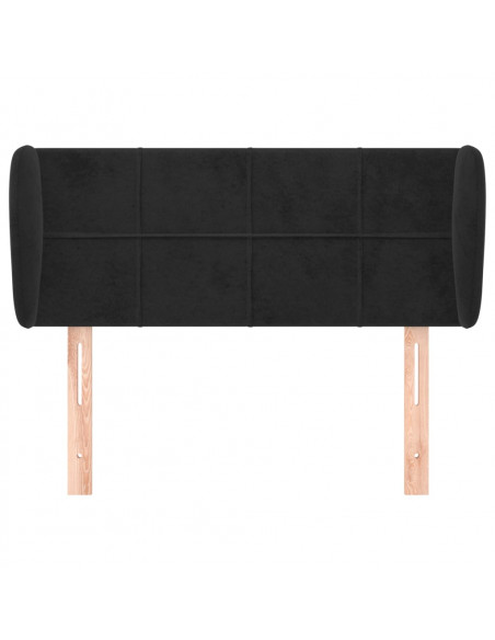 Testiera ad Orecchio Nera 83 x 23 x 78/88 cm in Velluto