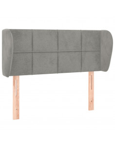 Testiera ad Orecchio Grigio Chiaro 93x23x78/88 cm in Velluto 2