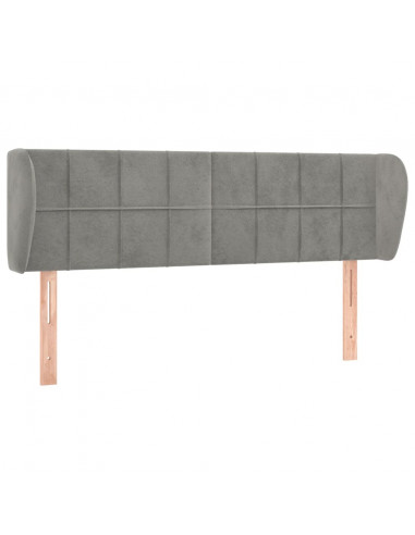 Testiera ad Orecchio Grigio Chiaro 147x23x78/88 cm in Velluto