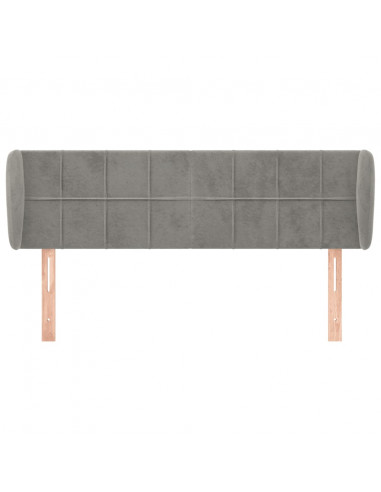 Testiera ad Orecchio Grigio Chiaro 147x23x78/88 cm in Velluto