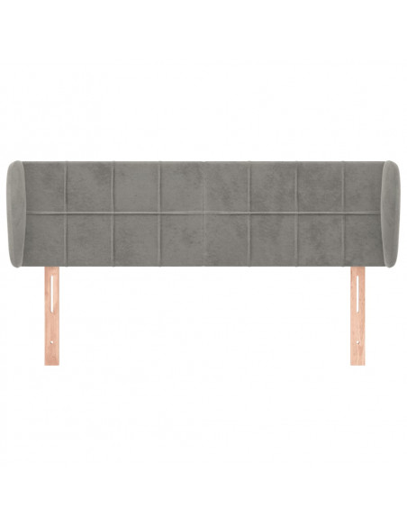 Testiera ad Orecchio Grigio Chiaro 147x23x78/88 cm in Velluto