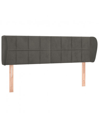 Testiera ad Orecchio Grigio Scuro 147x23x78/88 cm in Velluto