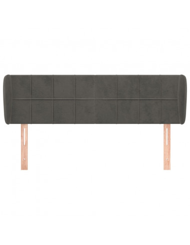 Testiera ad Orecchio Grigio Scuro 147x23x78/88 cm in Velluto