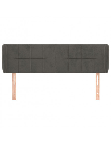 Testiera ad Orecchio Grigio Scuro 147x23x78/88 cm in Velluto