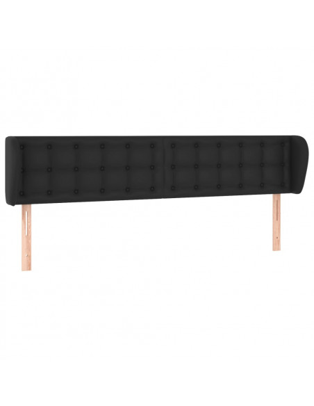 Testiera ad Orecchio Nera 163x23x78/88 cm in Similpelle