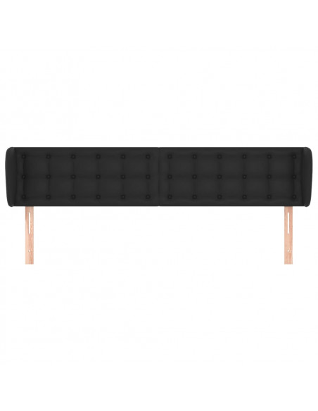 Testiera ad Orecchio Nera 163x23x78/88 cm in Similpelle