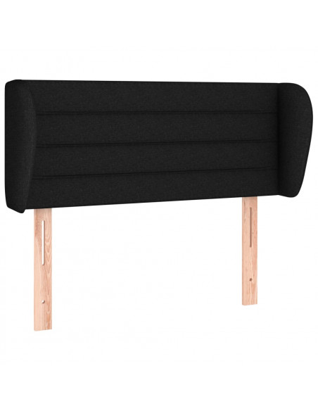 Testiera ad Orecchio Nera 93x23x78/88 cm in Tessuto
