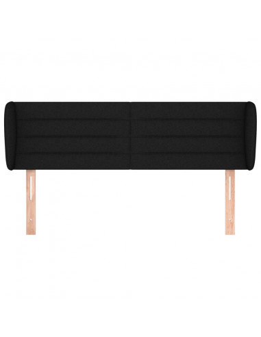 Testiera ad Orecchio Nera 147x23x78/88 cm in Tessuto