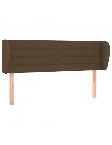 Testiera ad Orecchio Marrone Scuro 147x23x78/88 cm in Tessuto