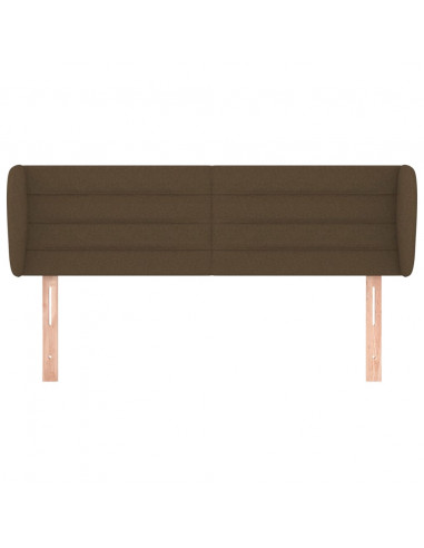 Testiera ad Orecchio Marrone Scuro 147x23x78/88 cm in Tessuto
