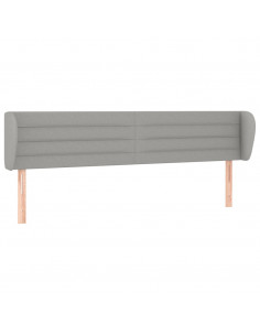 Testiera ad Orecchio Grigio Chiaro 203x23x78/88 cm in Tessuto 2