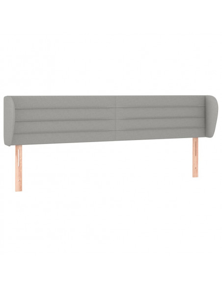 Testiera ad Orecchio Grigio Chiaro 203x23x78/88 cm in Tessuto