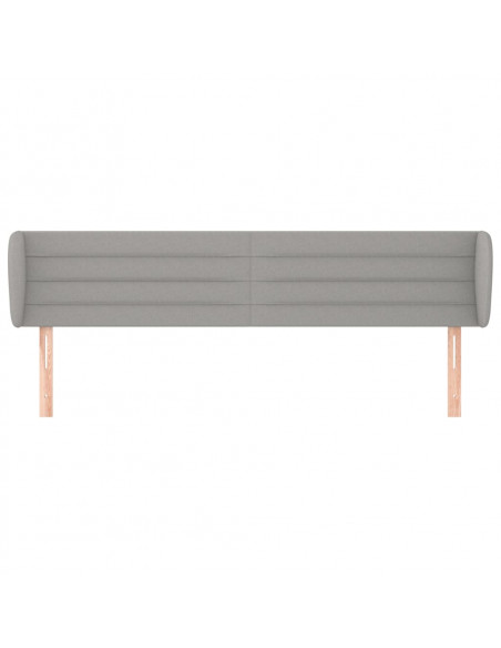 Testiera ad Orecchio Grigio Chiaro 203x23x78/88 cm in Tessuto