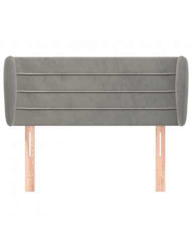 Testiera ad Orecchio Grigio Chiaro 93x23x78/88 cm in Velluto