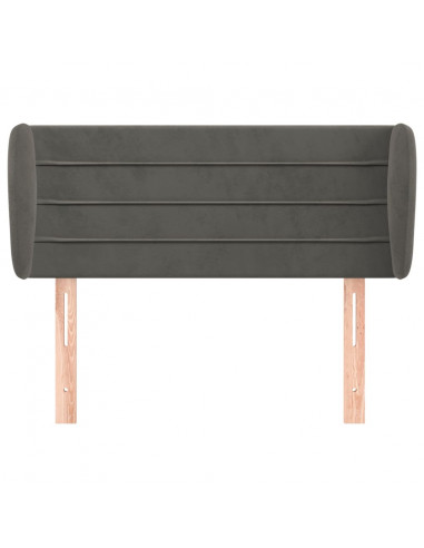 Testiera ad Orecchio Grigio Scuro 93x23x78/88 cm in Velluto