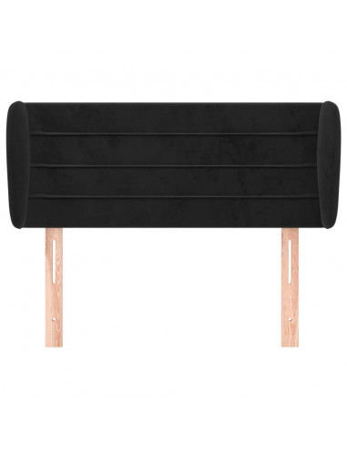 Testiera ad Orecchio Nera 93x23x78/88 cm in Velluto