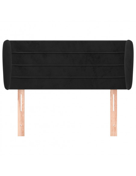 Testiera ad Orecchio Nera 93x23x78/88 cm in Velluto