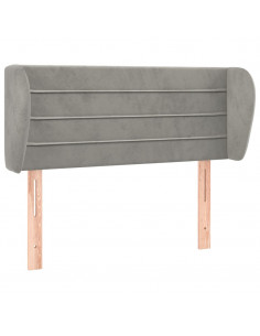 Testiera ad Orecchio Grigio Chiaro 103x23x78/88 cm in Velluto 2