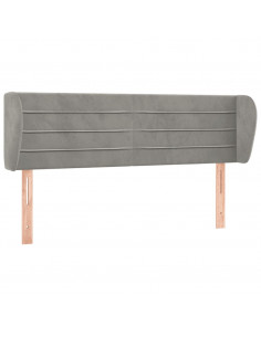 Testiera ad Orecchio Grigio Chiaro 147x23x78/88 cm in Velluto 2