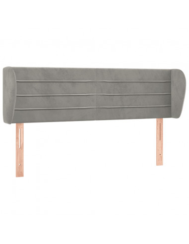 Testiera ad Orecchio Grigio Chiaro 147x23x78/88 cm in Velluto