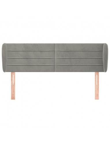 Testiera ad Orecchio Grigio Chiaro 147x23x78/88 cm in Velluto