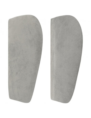 Testiera ad Orecchio Grigio Chiaro 147x23x78/88 cm in Velluto